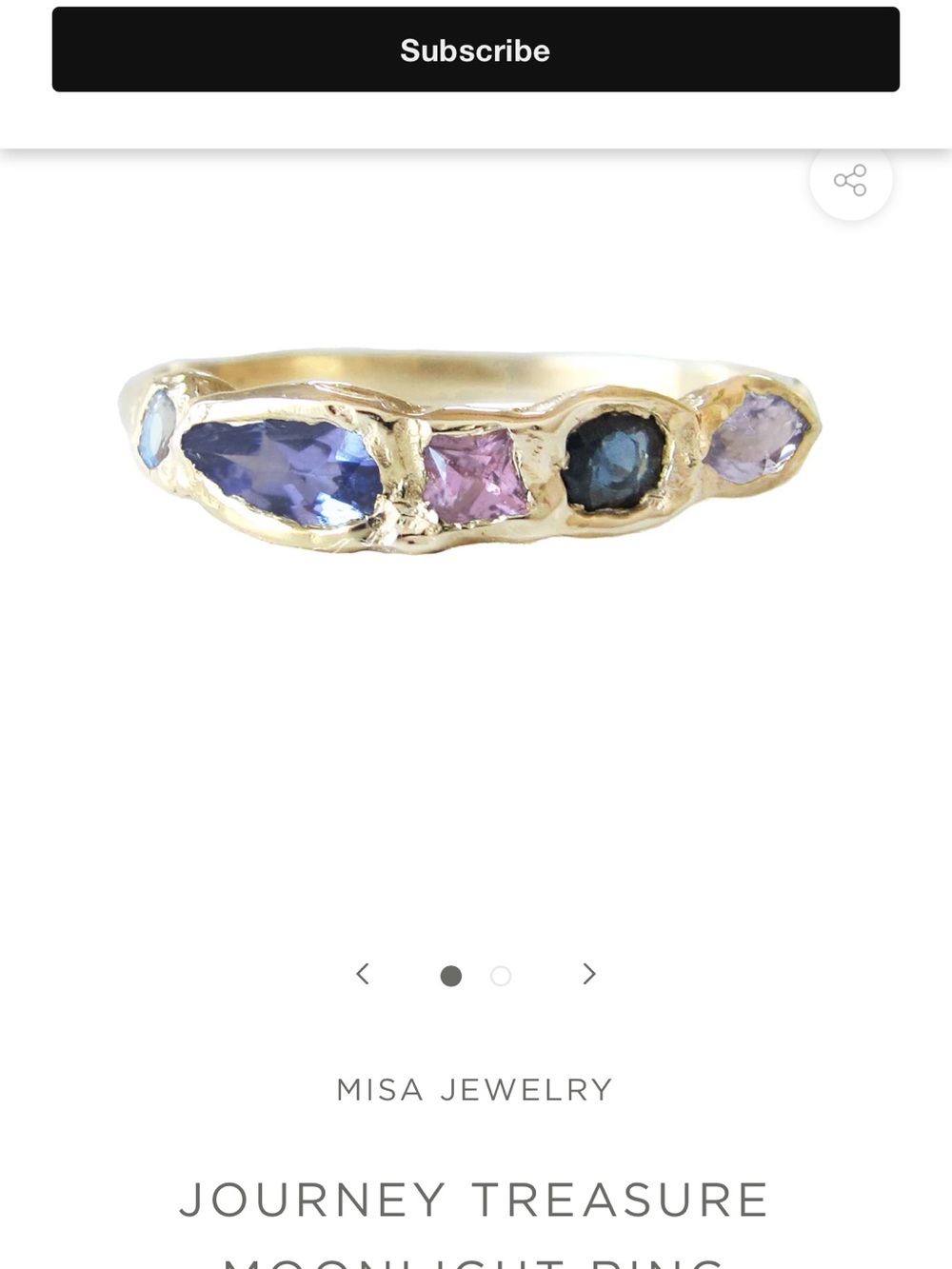 Misa Los Angeles Gold Ring with Blue and Purple Gemstones